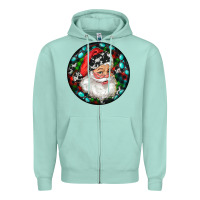 Seafoam Christmas Santa Claus Zipper Hoodie - RanaPortraitStore