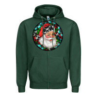 Sports Green Christmas Santa Claus Zipper Hoodie - RanaPortraitStore