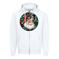 White Christmas Santa Claus Zipper Hoodie - RanaPortraitStore