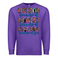 Purple freedom because of bravery because of selflessness because of you Premium Sweatshirt - JahusDesignShop