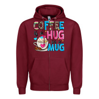 Burgundy coffee is a hug in a Zipper Hoodie - Zillion Design Studio
