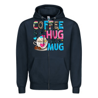 Navy coffee is a hug in a Zipper Hoodie - Zillion Design Studio