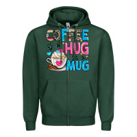 Sports Green coffee is a hug in a Zipper Hoodie - Zillion Design Studio