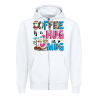 White coffee is a hug in a Zipper Hoodie - Zillion Design Studio