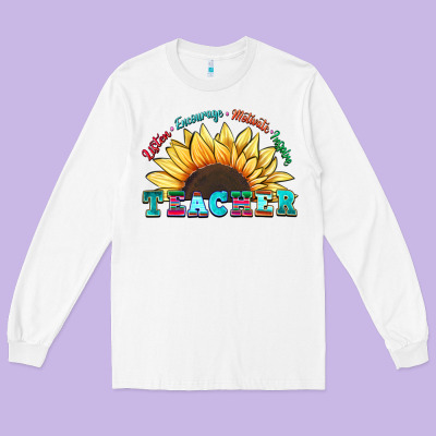 Teacher Sunflower Listen Encourage Motivate Inspir Long Sleeve Tee Designed By Zillion Design Studio