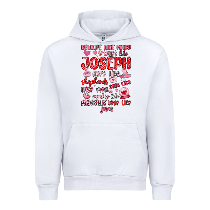 Believe Like Mary Trust Like Joseph Valentine S Da Urban Hoodie by MaliasSmallBusiness | Teevron