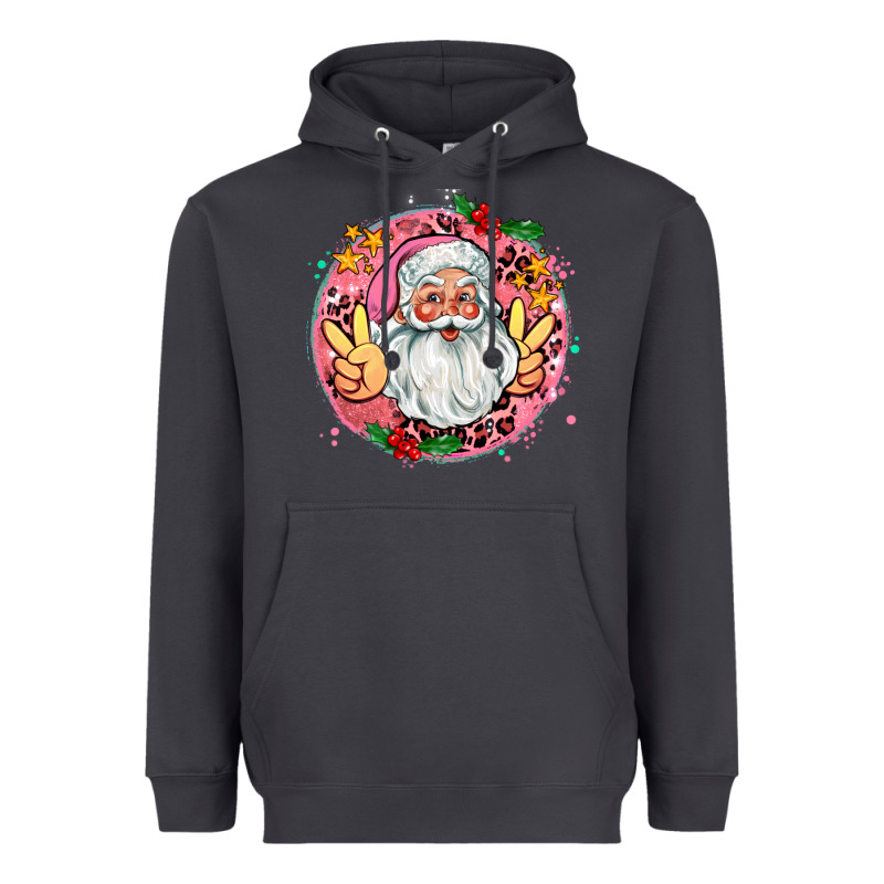 Merry Christmas Peace Santa Heavyweight Hoodie by AdoDesignShop | Teevron