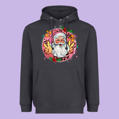 Merry Christmas Peace Santa Heavyweight Hoodie Designed By Adodesignshop