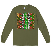 Army Green football brush strokes Long Sleeve Tee - texasbilliewilder