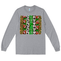 Heather Grey football brush strokes Long Sleeve Tee - texasbilliewilder