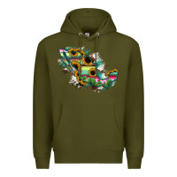 Army Green Guerrero Mexico Sunflower Map Premium Hoodie - RanaPortraitStore