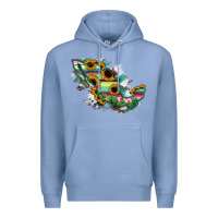 Colony Blue Guerrero Mexico Sunflower Map Premium Hoodie - RanaPortraitStore
