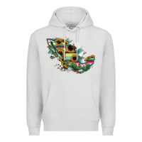 Dove Grey Guerrero Mexico Sunflower Map Premium Hoodie - RanaPortraitStore