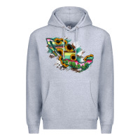 Heather Grey Guerrero Mexico Sunflower Map Premium Hoodie - RanaPortraitStore