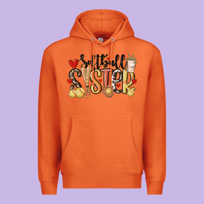Softball Sister Premium Hoodie Designed By Maliassmallbusiness