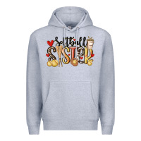 Heather Grey softball sister Premium Hoodie - MaliasSmallBusiness