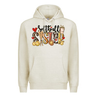 Oatmeal Heather softball sister Premium Hoodie - MaliasSmallBusiness