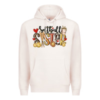 Pale Pink softball sister Premium Hoodie - MaliasSmallBusiness