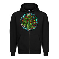 Black Christmas Santa Claus round Zipper Hoodie - RanaPortraitStore
