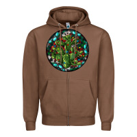 Chestnut Christmas Santa Claus round Zipper Hoodie - RanaPortraitStore