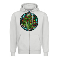 Dove Grey Christmas Santa Claus round Zipper Hoodie - RanaPortraitStore