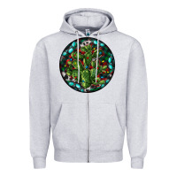 Heather Grey Christmas Santa Claus round Zipper Hoodie - RanaPortraitStore
