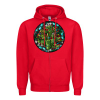 Red Christmas Santa Claus round Zipper Hoodie - RanaPortraitStore