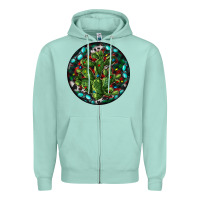 Seafoam Christmas Santa Claus round Zipper Hoodie - RanaPortraitStore