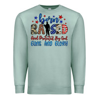 Seafoam born raised and protected by god guns and glory Premium Sweatshirt - JahusDesignShop