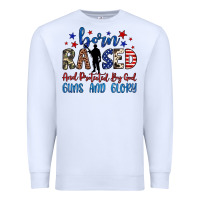 White born raised and protected by god guns and glory Premium Sweatshirt - JahusDesignShop