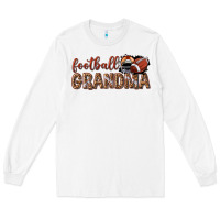 White football grandma with leopard Long Sleeve Tee - texasbilliewilder