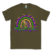 Army Green mardi gras rainbow and fleur de lis Classic Tee - RanaPortraitStore