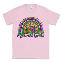 Bubblegum Pink mardi gras rainbow and fleur de lis Classic Tee - RanaPortraitStore