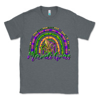 Charcoal Heather mardi gras rainbow and fleur de lis Classic Tee - RanaPortraitStore