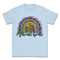 Dusty Blue mardi gras rainbow and fleur de lis Classic Tee - RanaPortraitStore