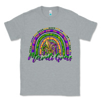 Heather Grey mardi gras rainbow and fleur de lis Classic Tee - RanaPortraitStore
