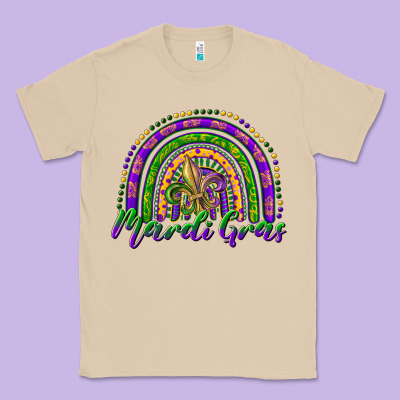 Mardi Gras Rainbow And Fleur De Lis Classic Tee Designed By Ranaportraitstore