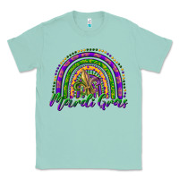 Seafoam mardi gras rainbow and fleur de lis Classic Tee - RanaPortraitStore