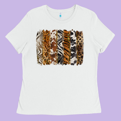 Western Animal Patterns Brushstoke Ladies Tee Designed By Barkaloodesign