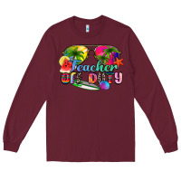 Burgundy teacher off duty Long Sleeve Tee - Zillion Design Studio