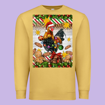 Christmas Rooster Premium Sweatshirt Designed By Artiststas