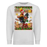 Dove Grey Christmas rooster Premium Sweatshirt - Artiststas