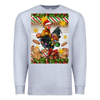 Heather Grey Christmas rooster Premium Sweatshirt - Artiststas