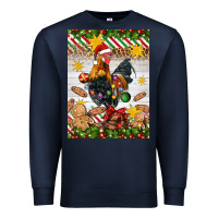 Navy Christmas rooster Premium Sweatshirt - Artiststas