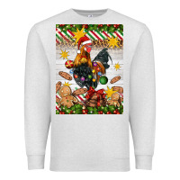 Oatmeal Heather Christmas rooster Premium Sweatshirt - Artiststas