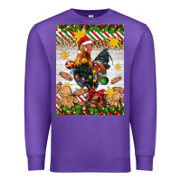Purple Christmas rooster Premium Sweatshirt - Artiststas