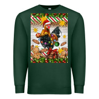 Sports Green Christmas rooster Premium Sweatshirt - Artiststas