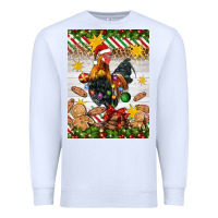 White Christmas rooster Premium Sweatshirt - Artiststas
