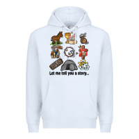 White let me tell you a story Premium Hoodie - MaliasSmallBusiness