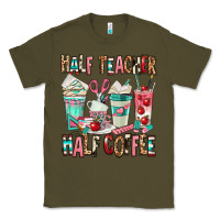 Army Green half teacher half coffee Classic Tee - texasbilliewilder